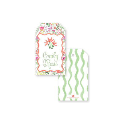 Whimsy Flowers Angled Gift Tag