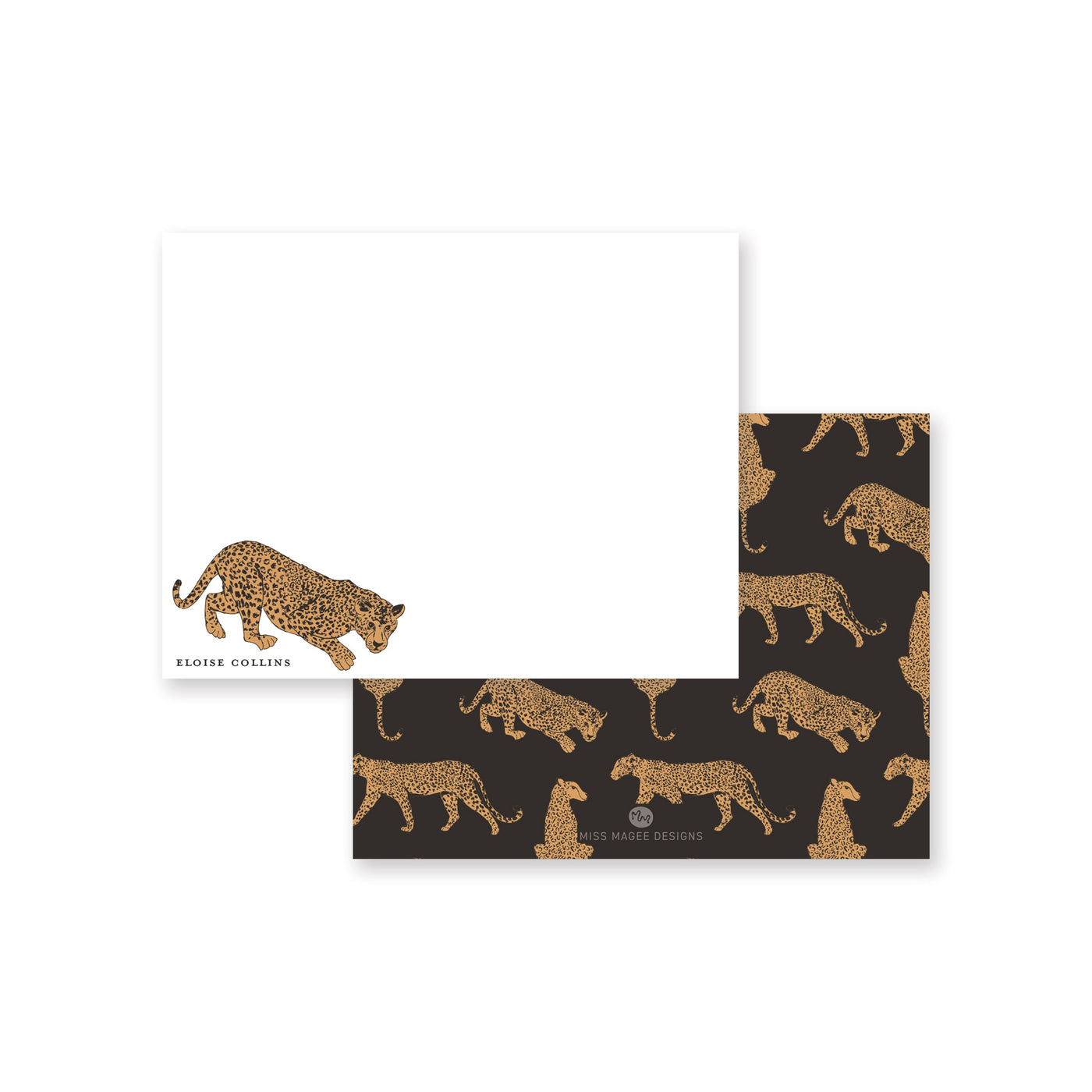 Cheetah Bottom Note Card