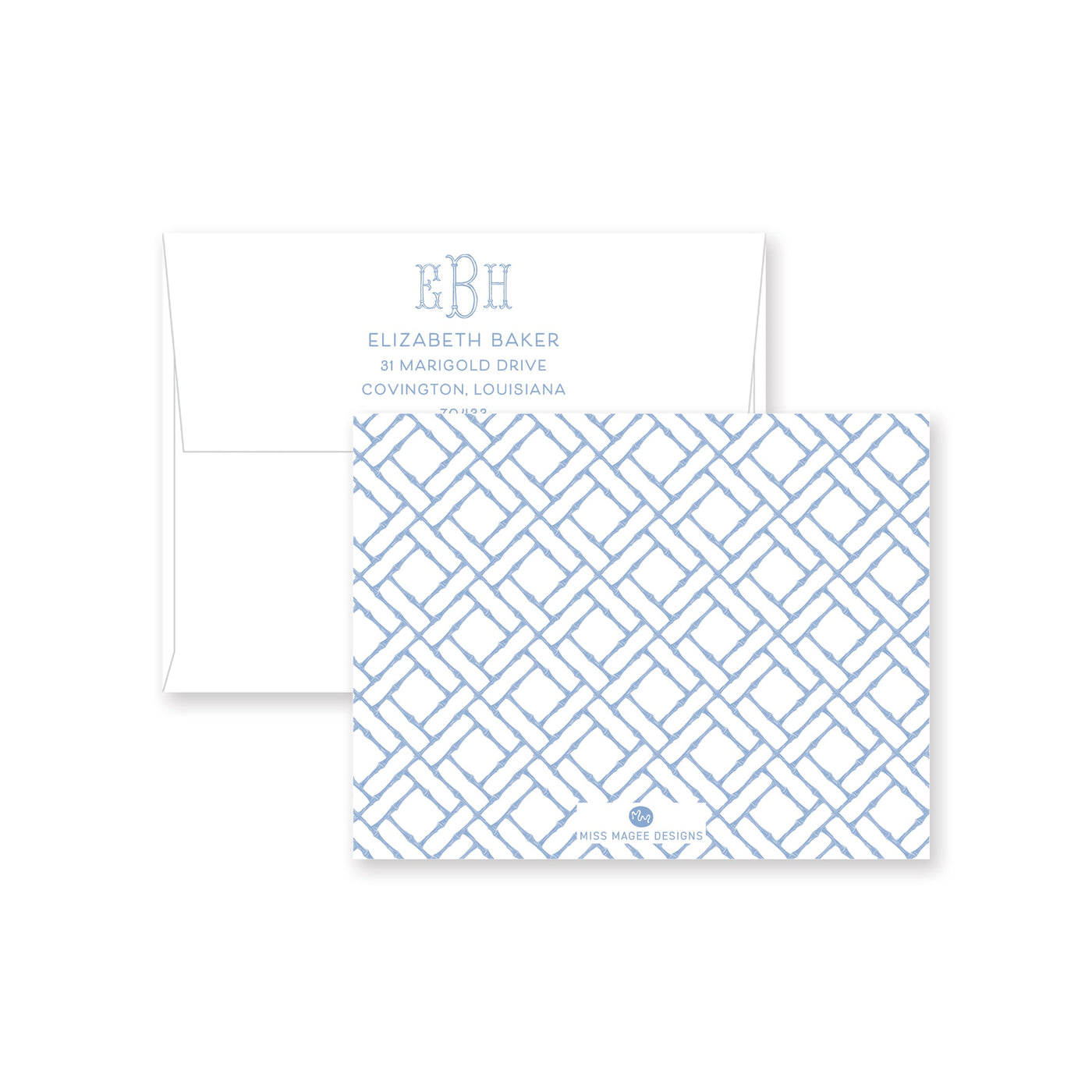 Bamboo Pattern Folded Note Card P