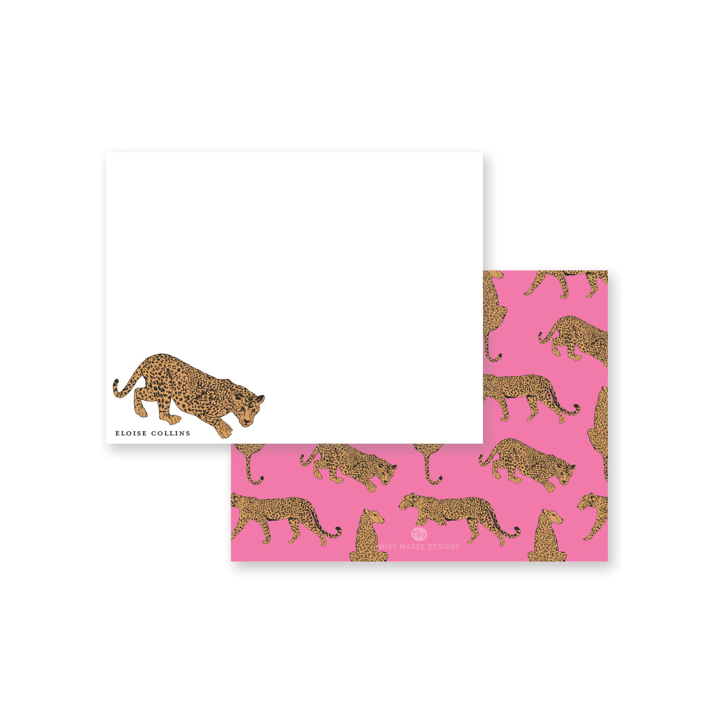 Cheetah Bottom Note Card