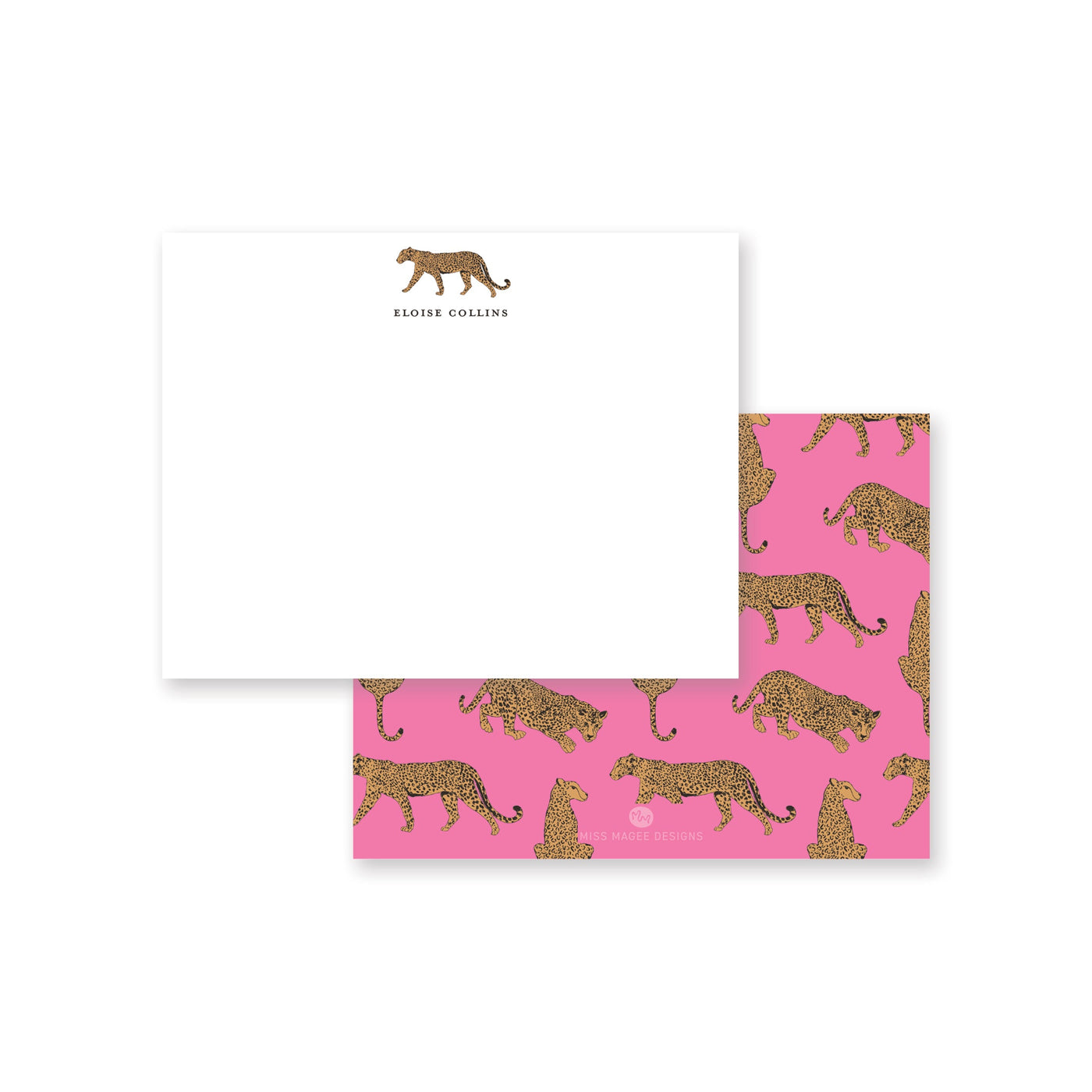 Cheetah Centered Note Card