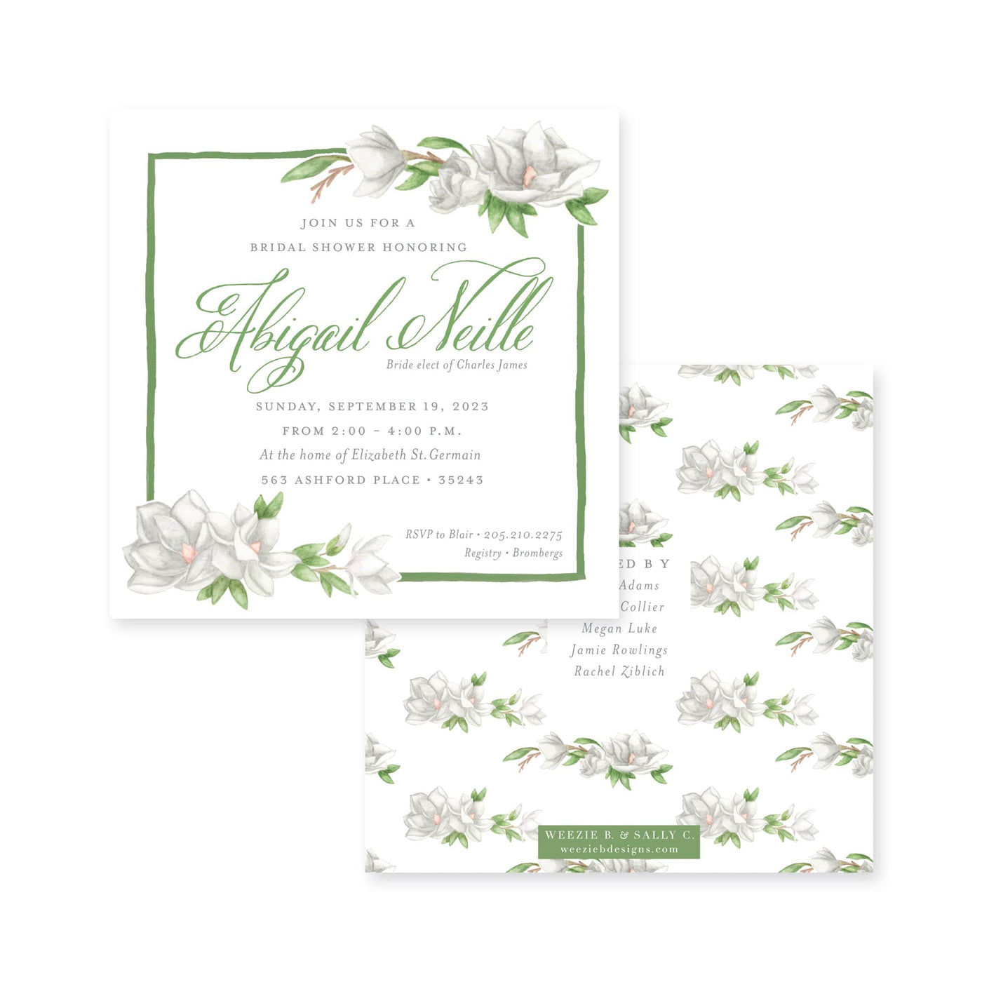 Magnolia Watercolor Bridal Shower