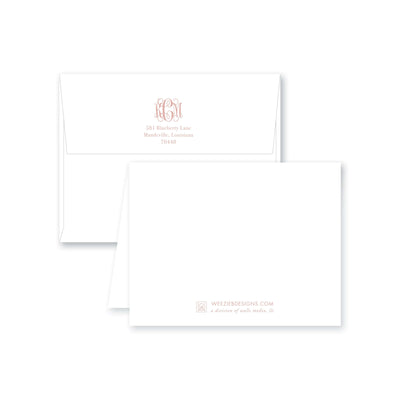 Weezie B. Designs | Greek Key Border Monogram Folded Note Cards