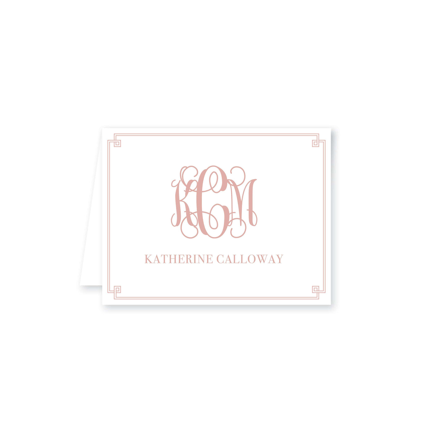 Weezie B. Designs | Greek Key Border Monogram Folded Note Cards