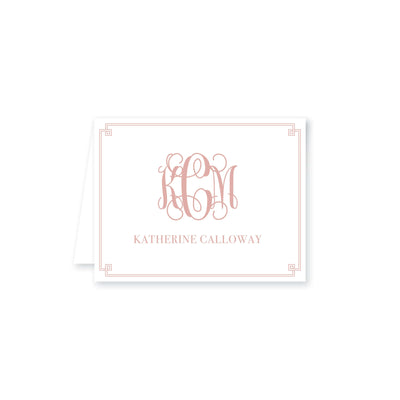 Weezie B. Designs | Greek Key Border Monogram Folded Note Cards