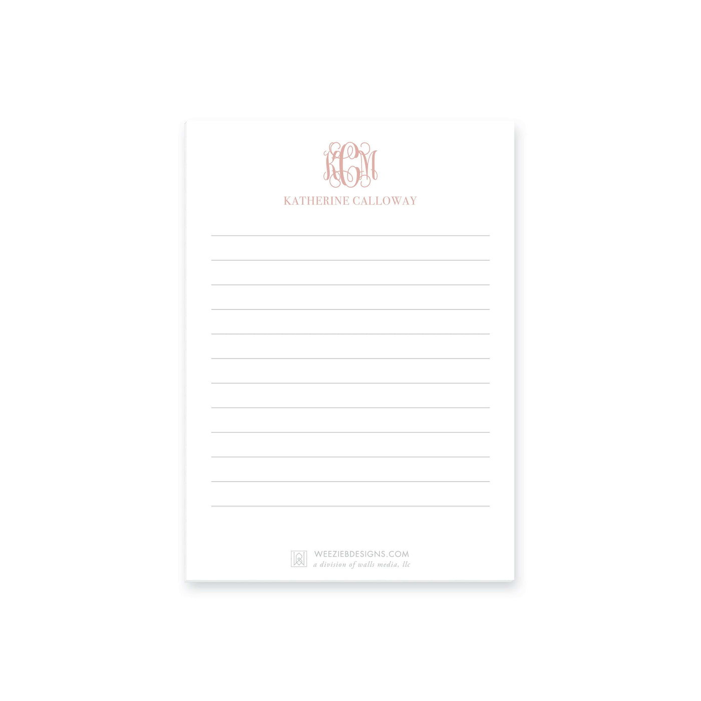 Weezie B. Designs | Greek Key Border Monogram Notepads