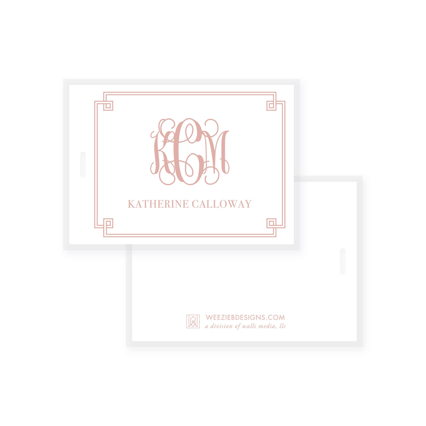 Weezie B. Designs | Greek Key Border Monogram Bag Tag