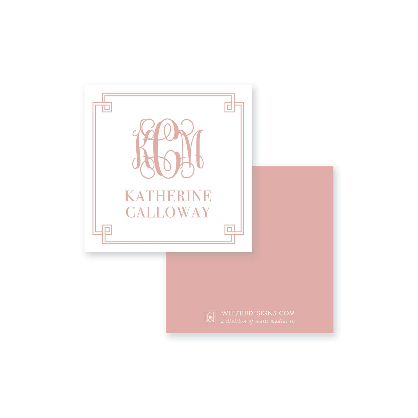 Weezie B. Designs | Greek Key Border Monogram Calling Card