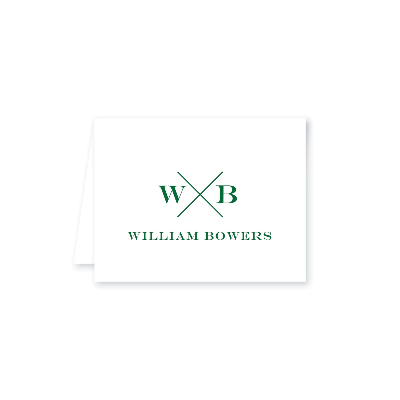 Weezie B. Designs | Block X with Name and Monogram Folded Note Cards