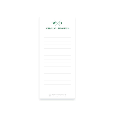 Weezie B. Designs | Block X With Name and Monogram Notepads