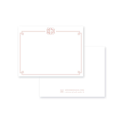 Weezie B. Designs | Fancy Border Monogram Flat Note Card