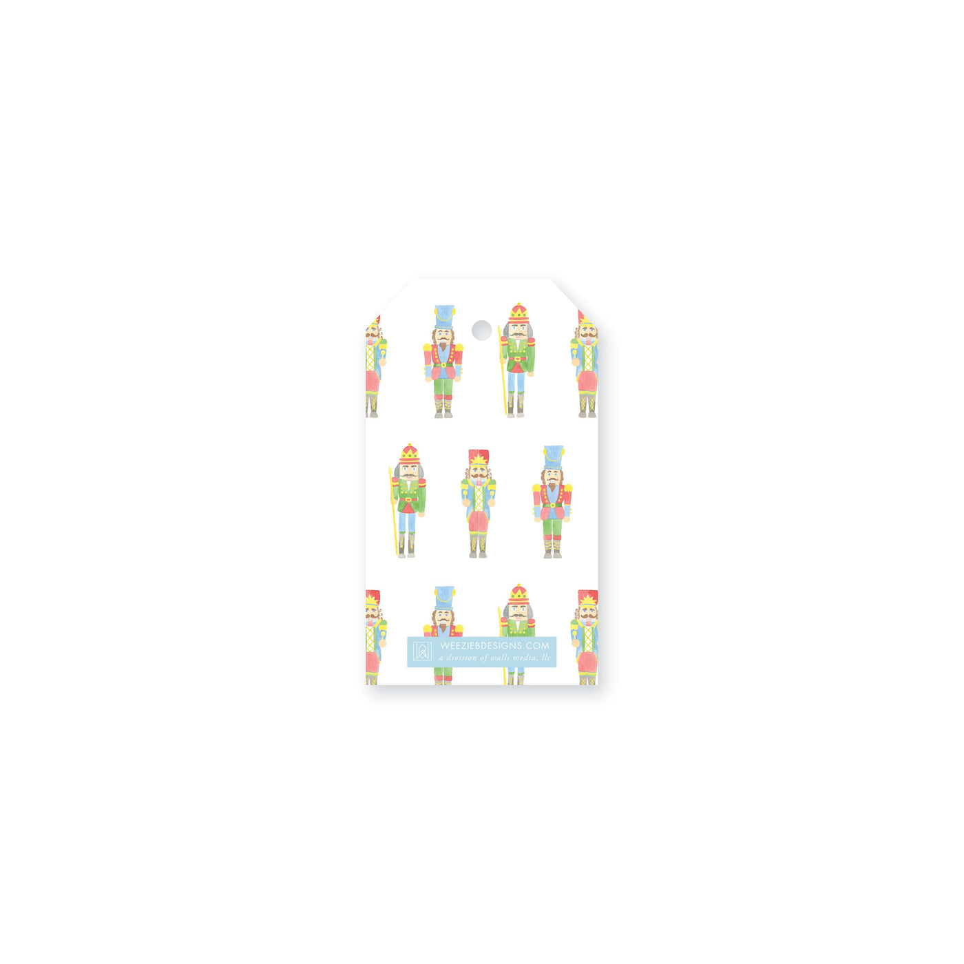 Watercolor Nutcrackers Christmas Gift Tag
