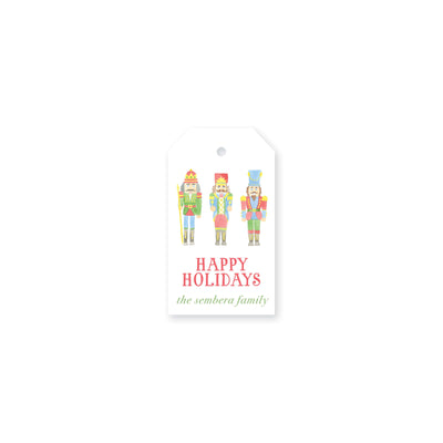 Watercolor Nutcrackers Christmas Gift Tag
