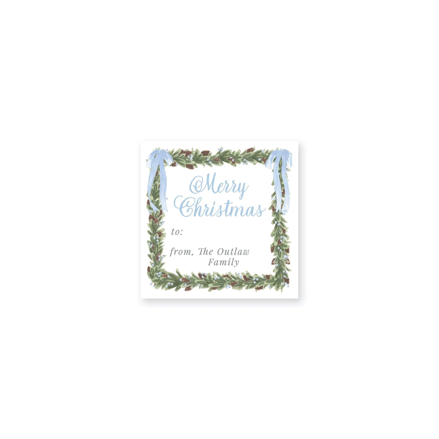 Pinecone Wreath Christmas Stickers