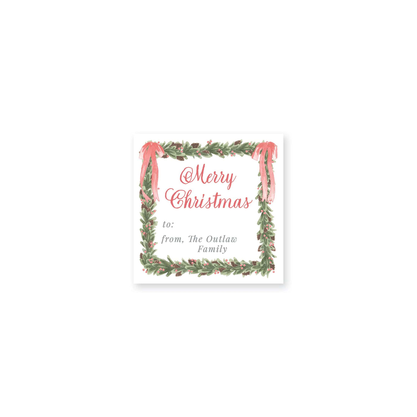 Pinecone Wreath Christmas Stickers