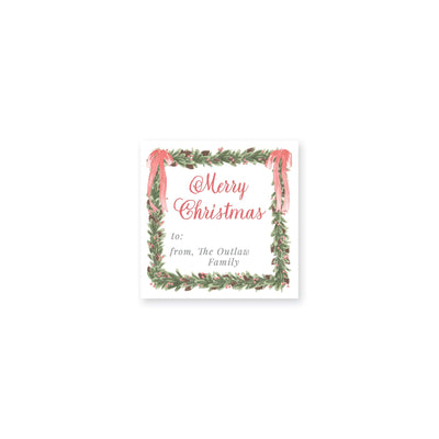 Pinecone Wreath Christmas Stickers