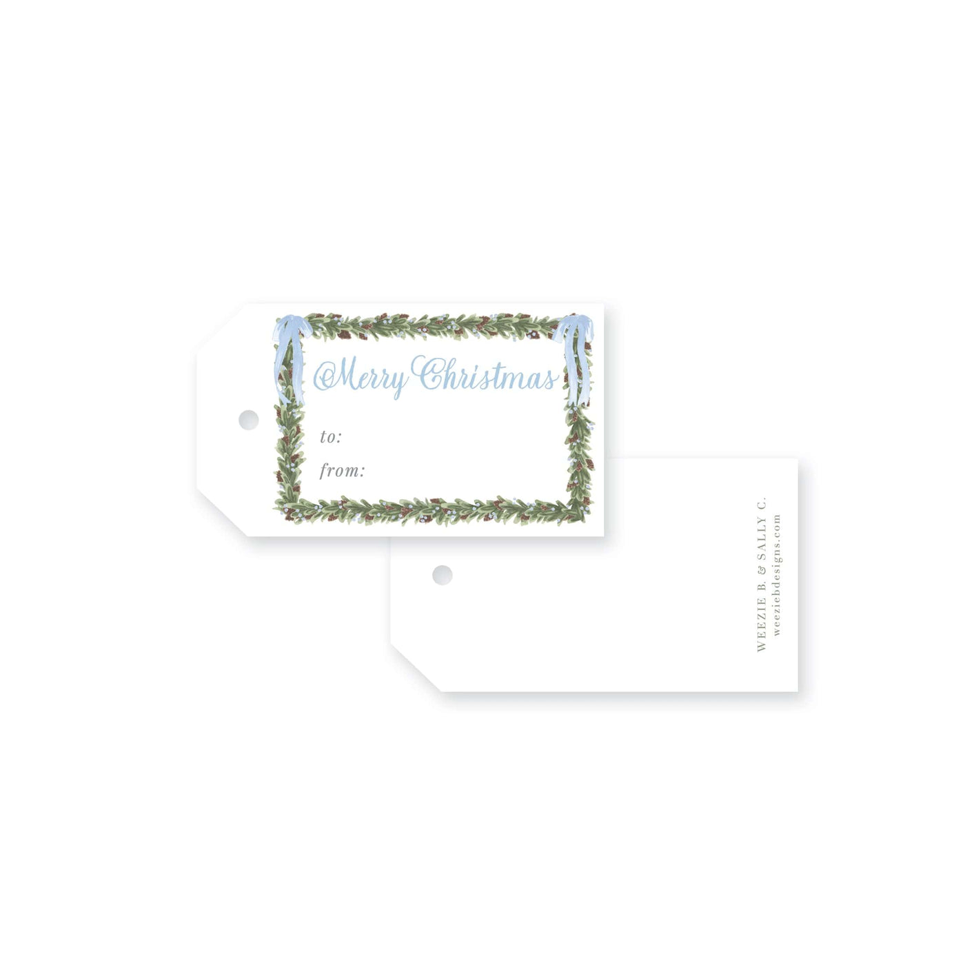 Pinecone Wreath Christmas Tag