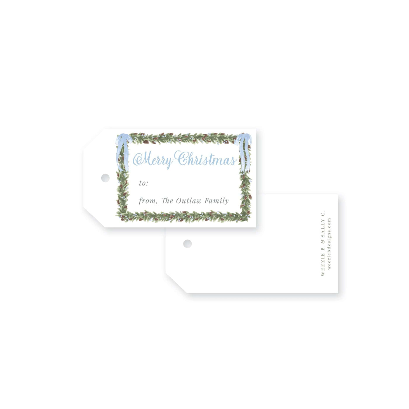 Pinecone Wreath Christmas Tag