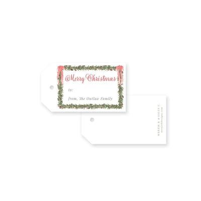 Pinecone Wreath Christmas Tag