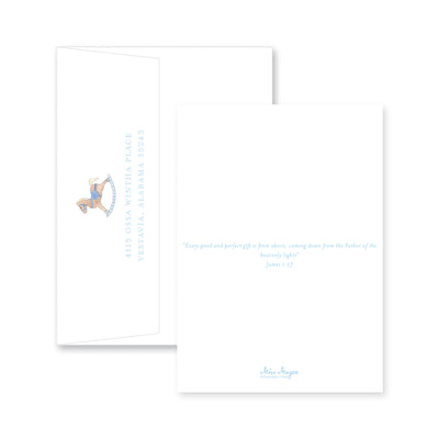 Watercolor Rocking Horse Vertical Birth Announcement