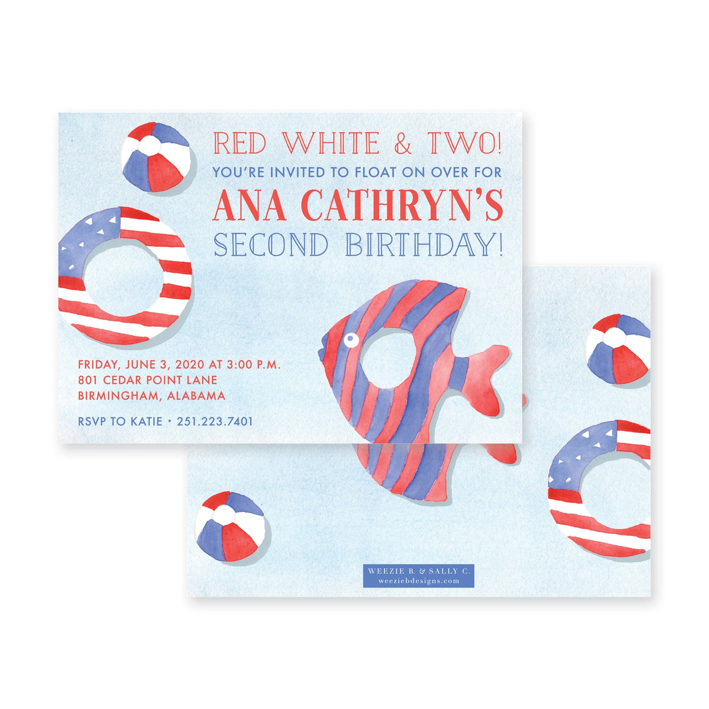 Red, White & Two Swim Birthday