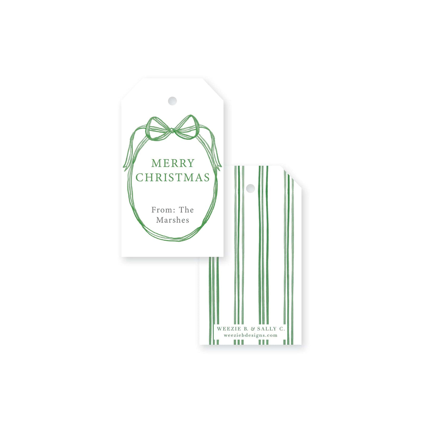 Ribbon Frame Christmas Gift Tag