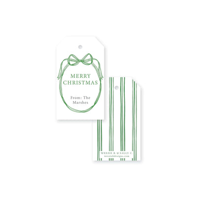 Ribbon Frame Christmas Gift Tag