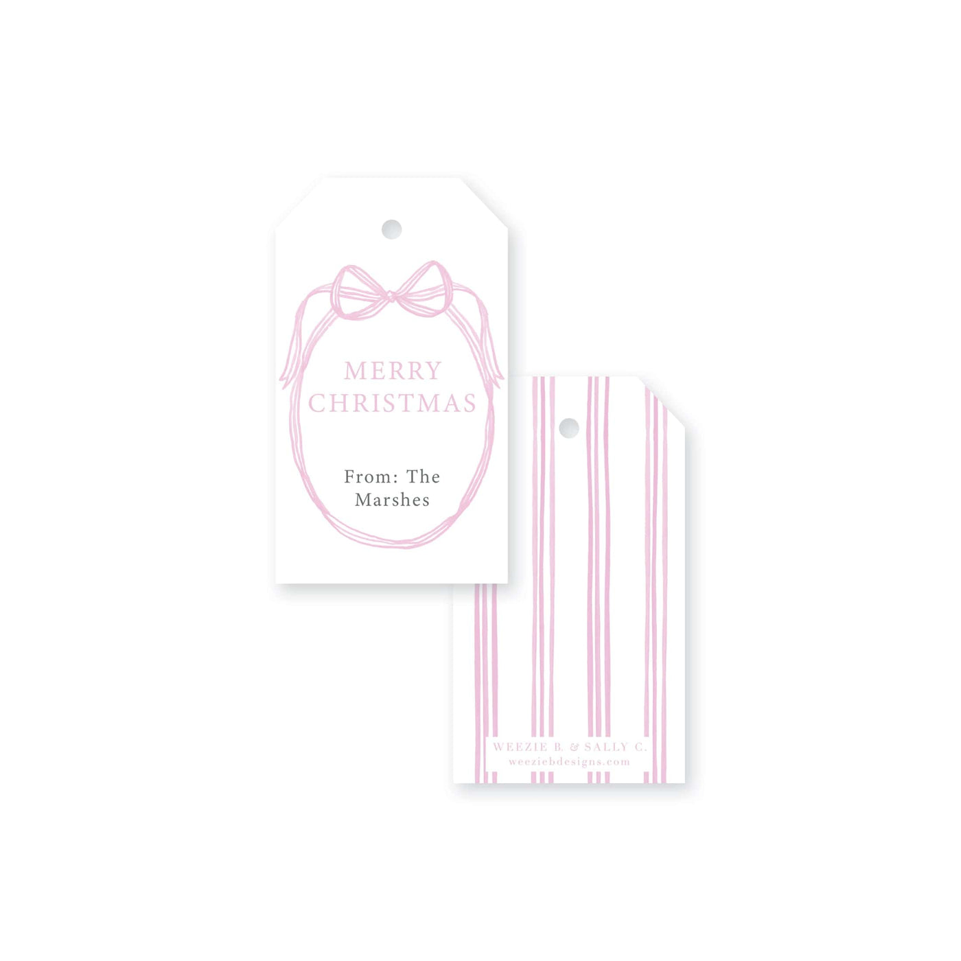 Ribbon Frame Christmas Gift Tag