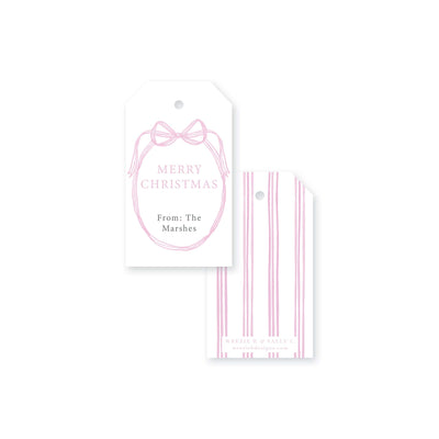 Ribbon Frame Christmas Gift Tag