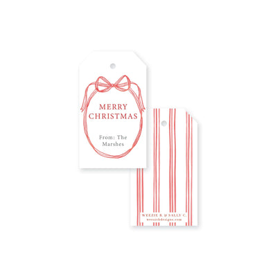 Ribbon Frame Christmas Gift Tag