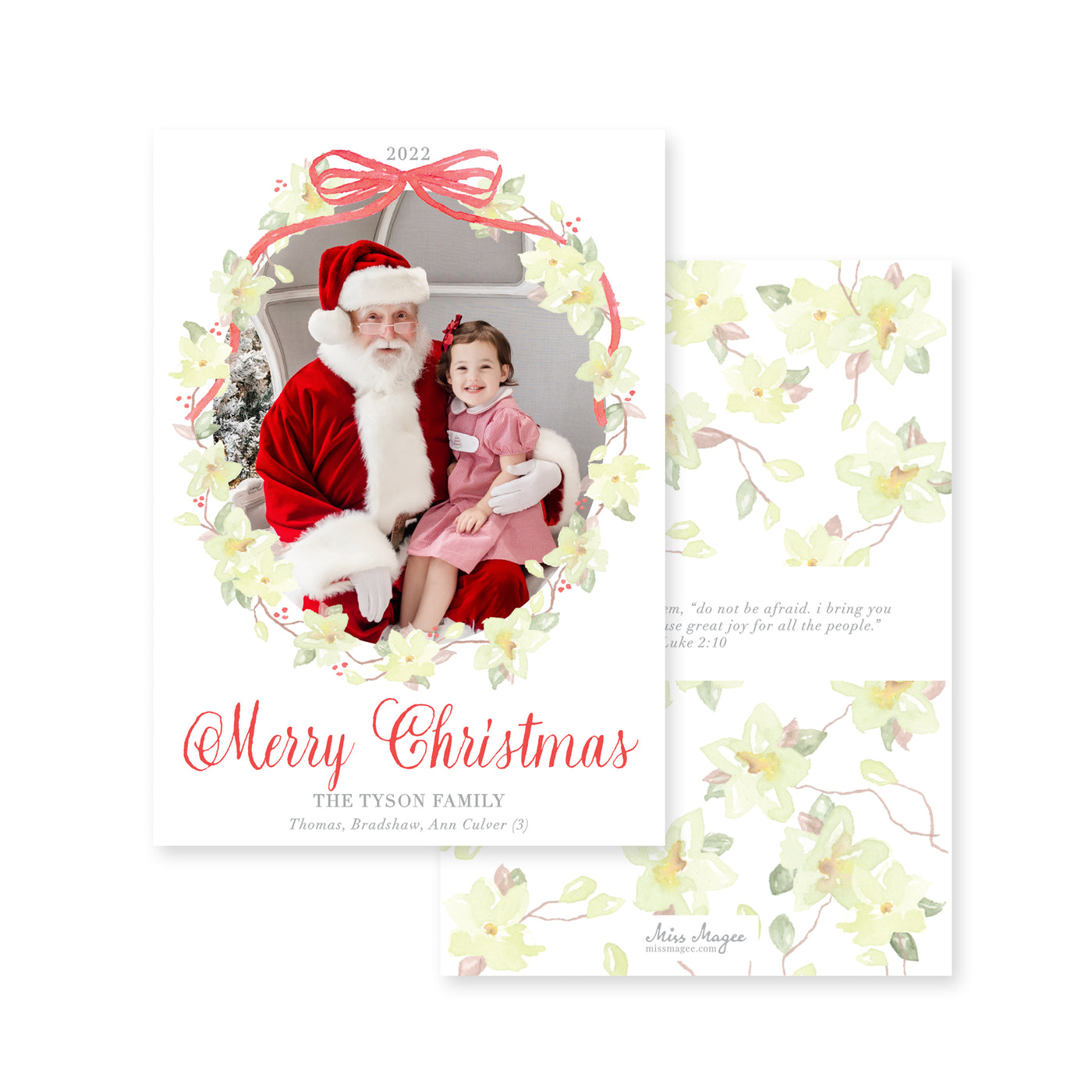 Magnolia Wreath And Ribbon Christmas
