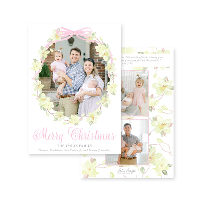 Magnolia Wreath And Ribbon Christmas
