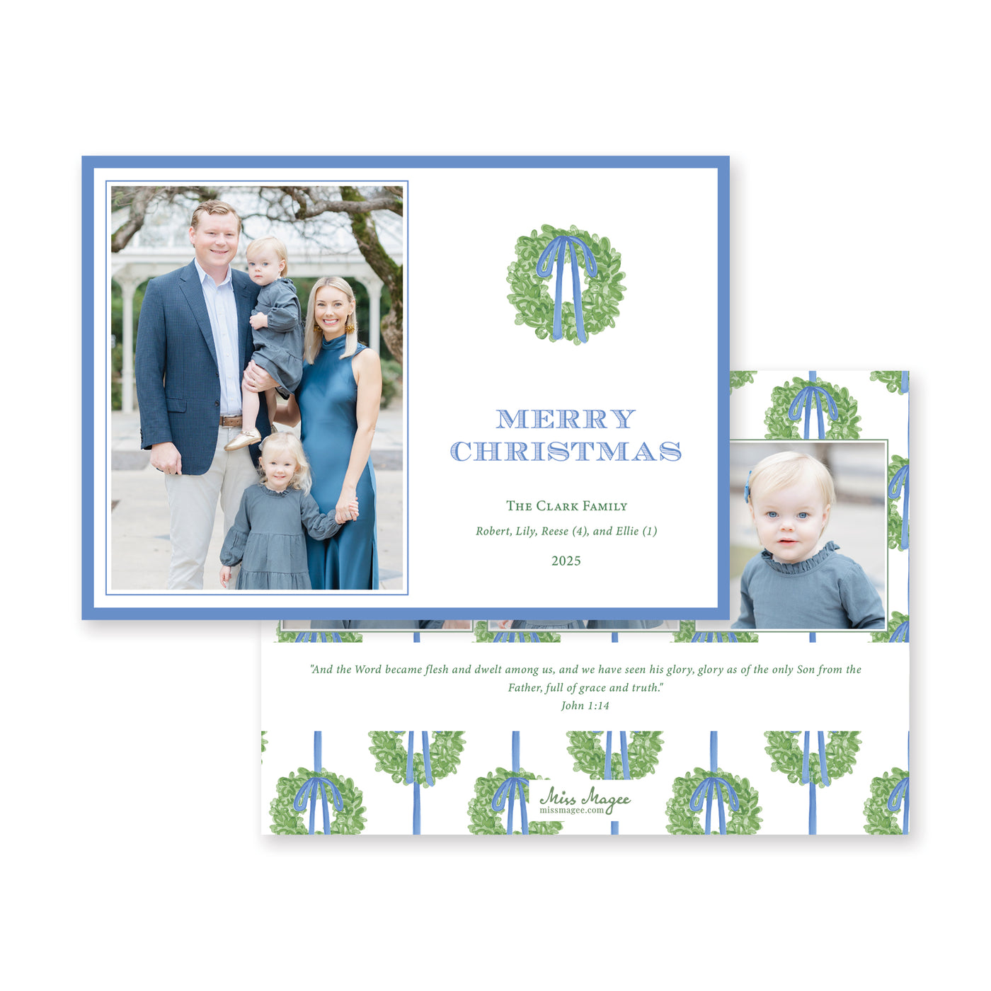 Simple Wreath Horizontal Christmas Card