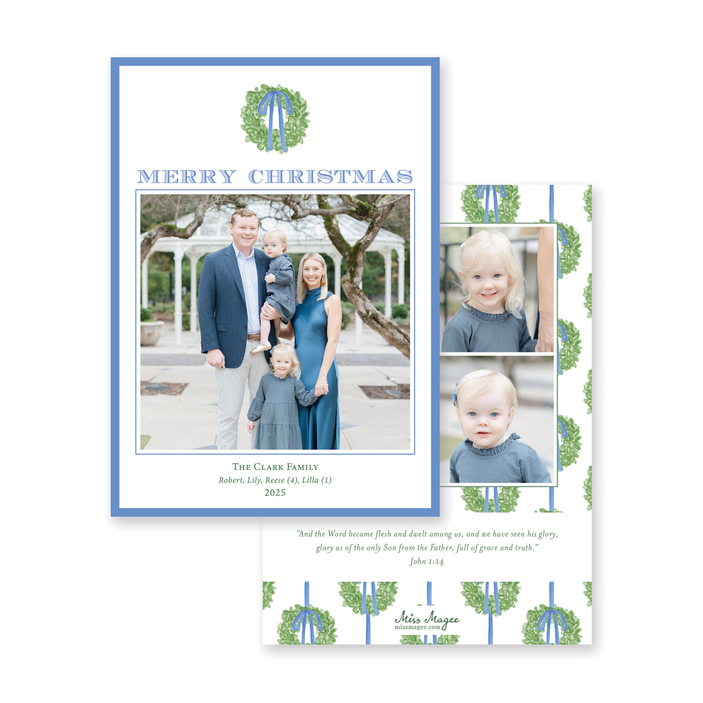 Simple Wreath Vertical Christmas Card