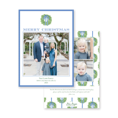 Simple Wreath Vertical Christmas Card