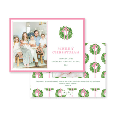 Simple Wreath Horizontal Christmas Card