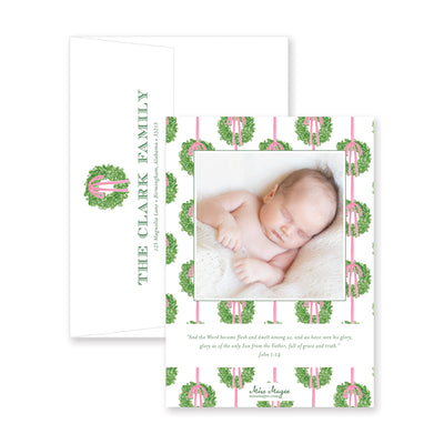 Simple Wreath Vertical Christmas Card