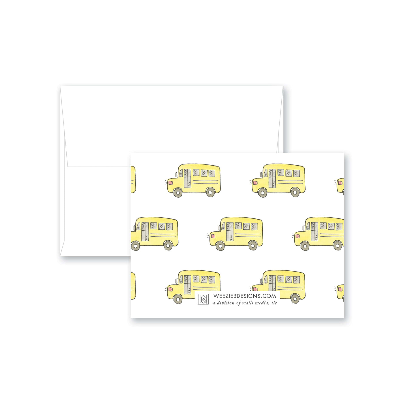 School Bus Flat Note Card (set of 5)