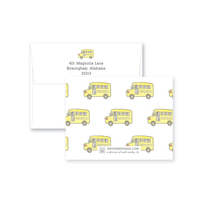 School Bus Flat Note Card
