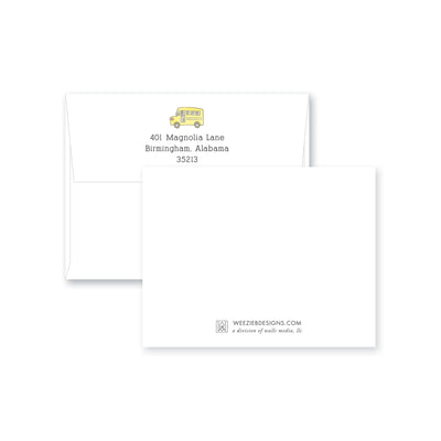 School Bus Flat Note Card