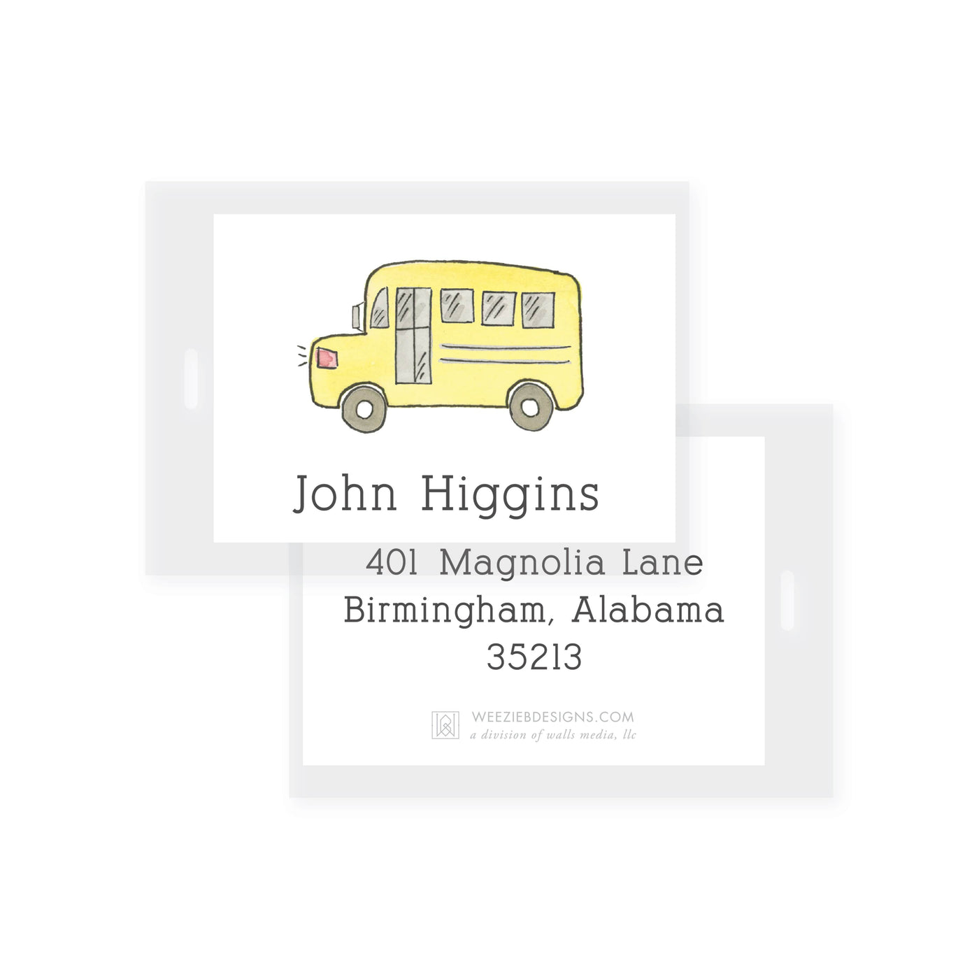 School Bus Bag Tag (2 min)