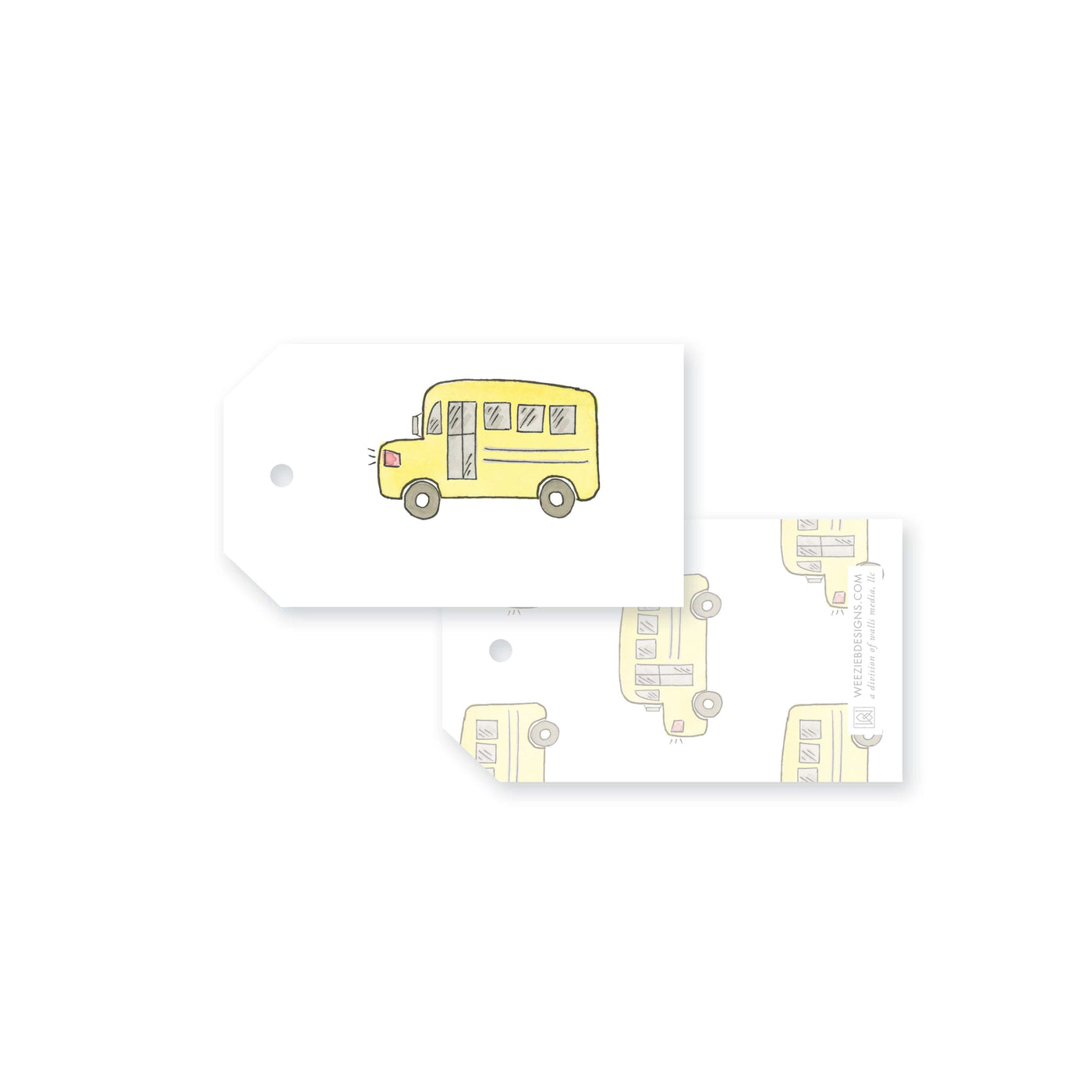 Watercolor School Bus (set of 6)