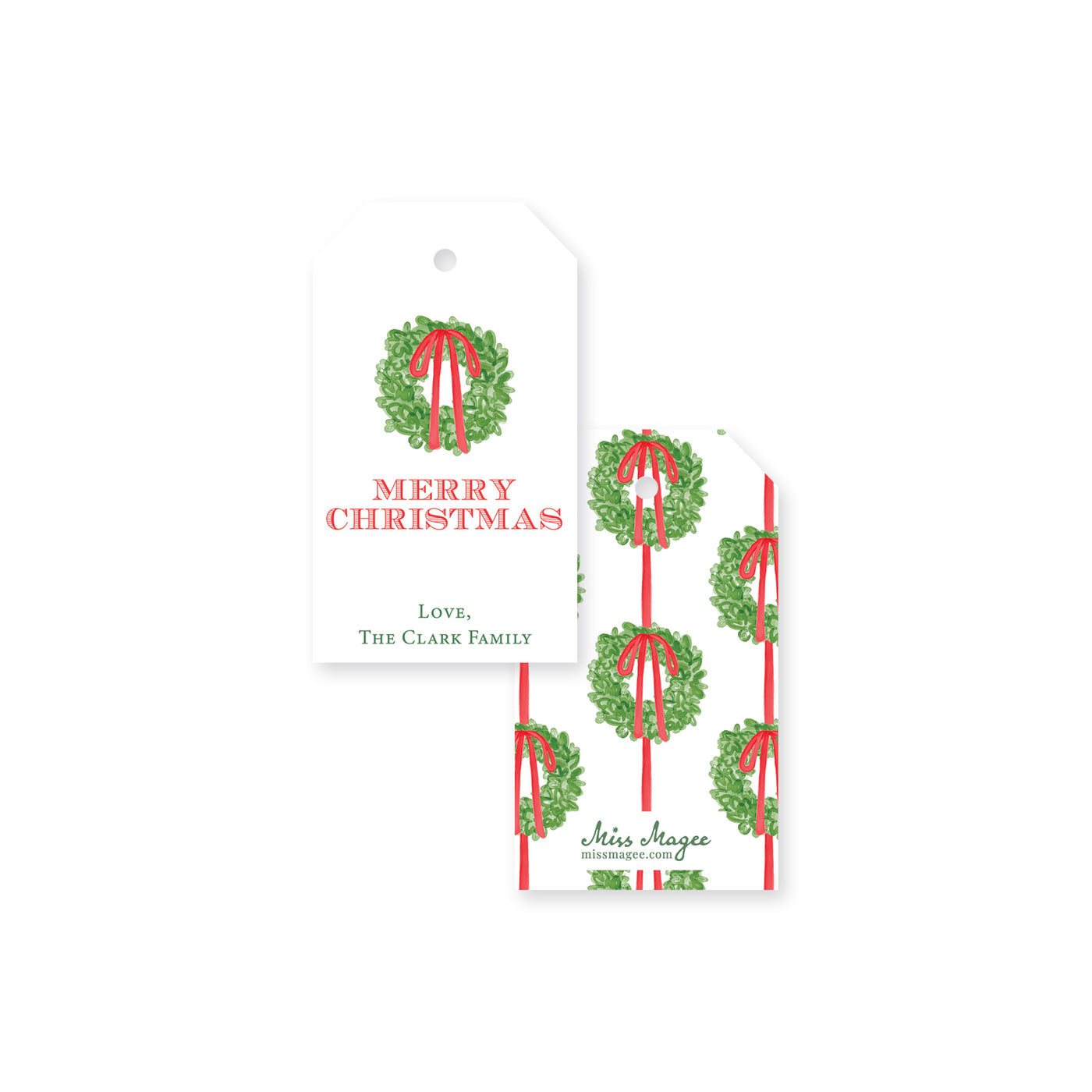 Simple Wreath Christmas Tag