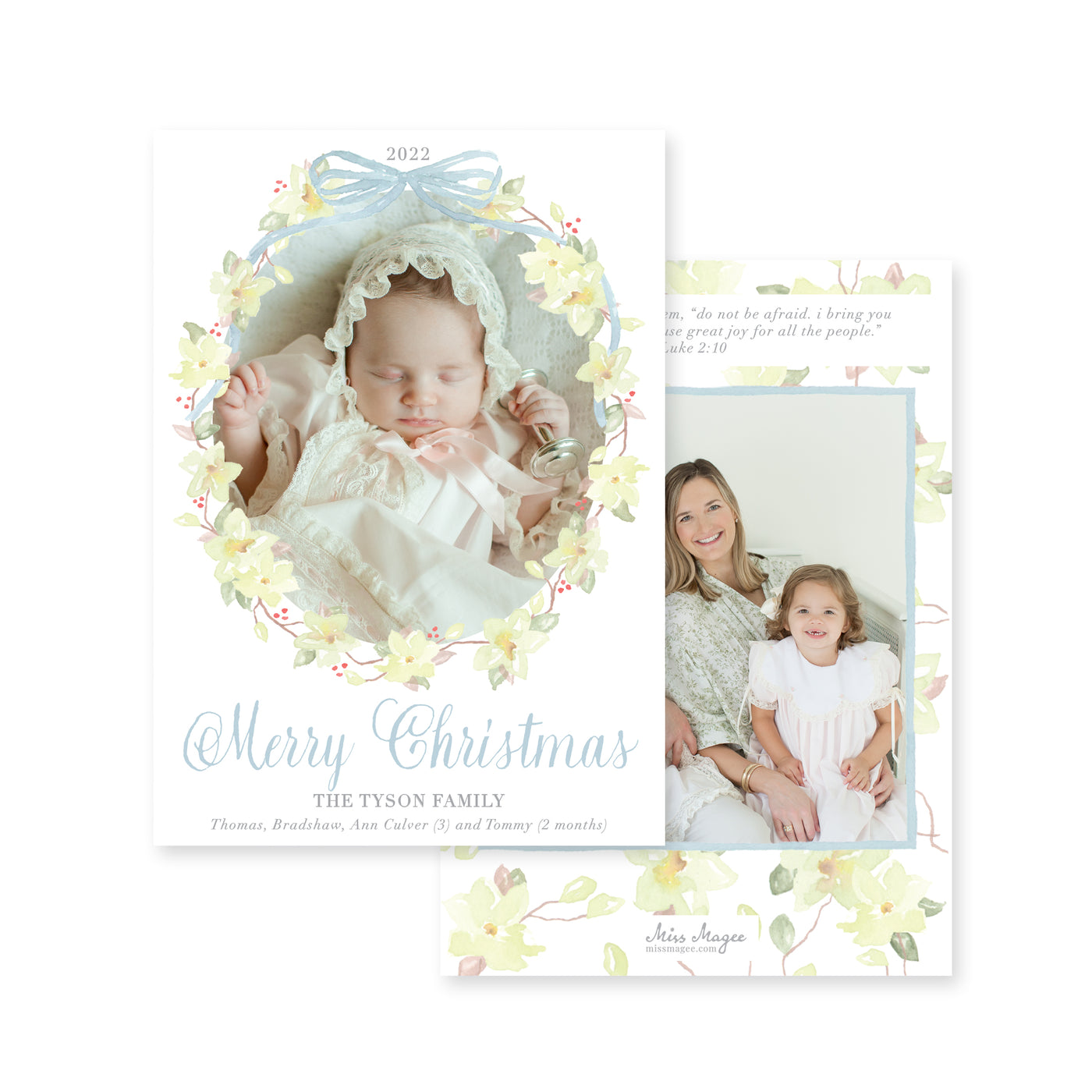 Magnolia Wreath And Ribbon Christmas
