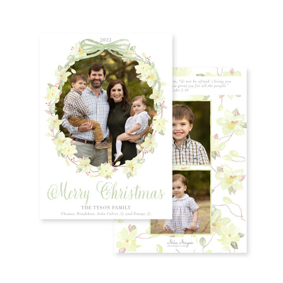 Magnolia Wreath And Ribbon Christmas