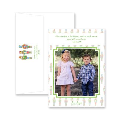 Watercolor Nutcrackers Vertical Christmas Card