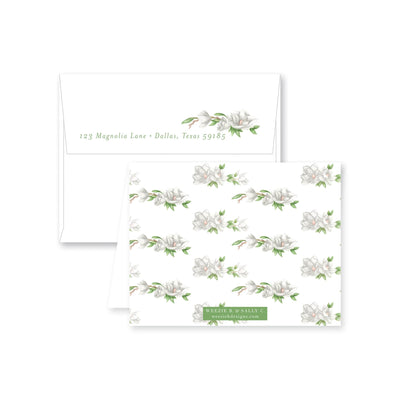Watercolor Magnolia Folded Note Card