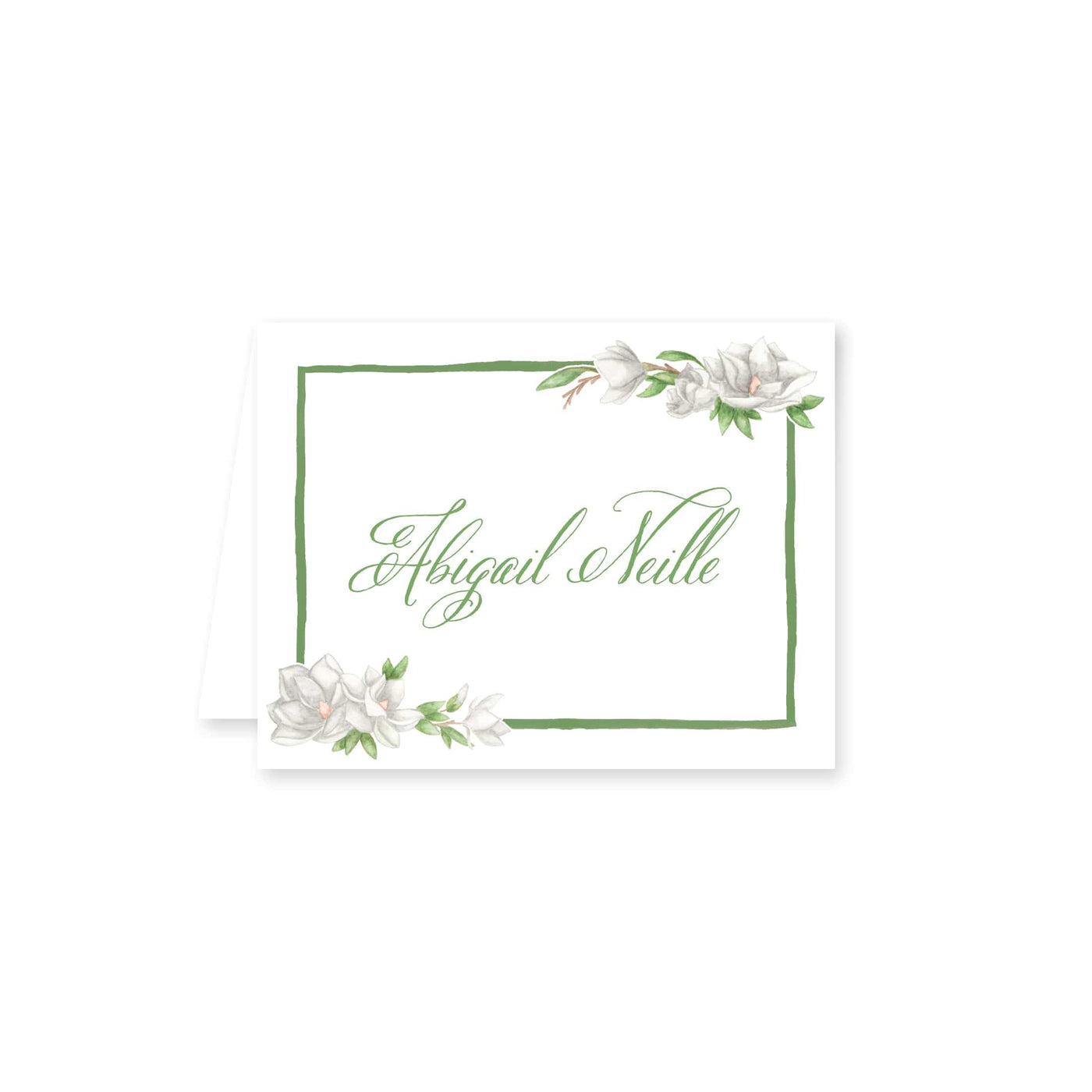Watercolor Magnolia Folded Note Card