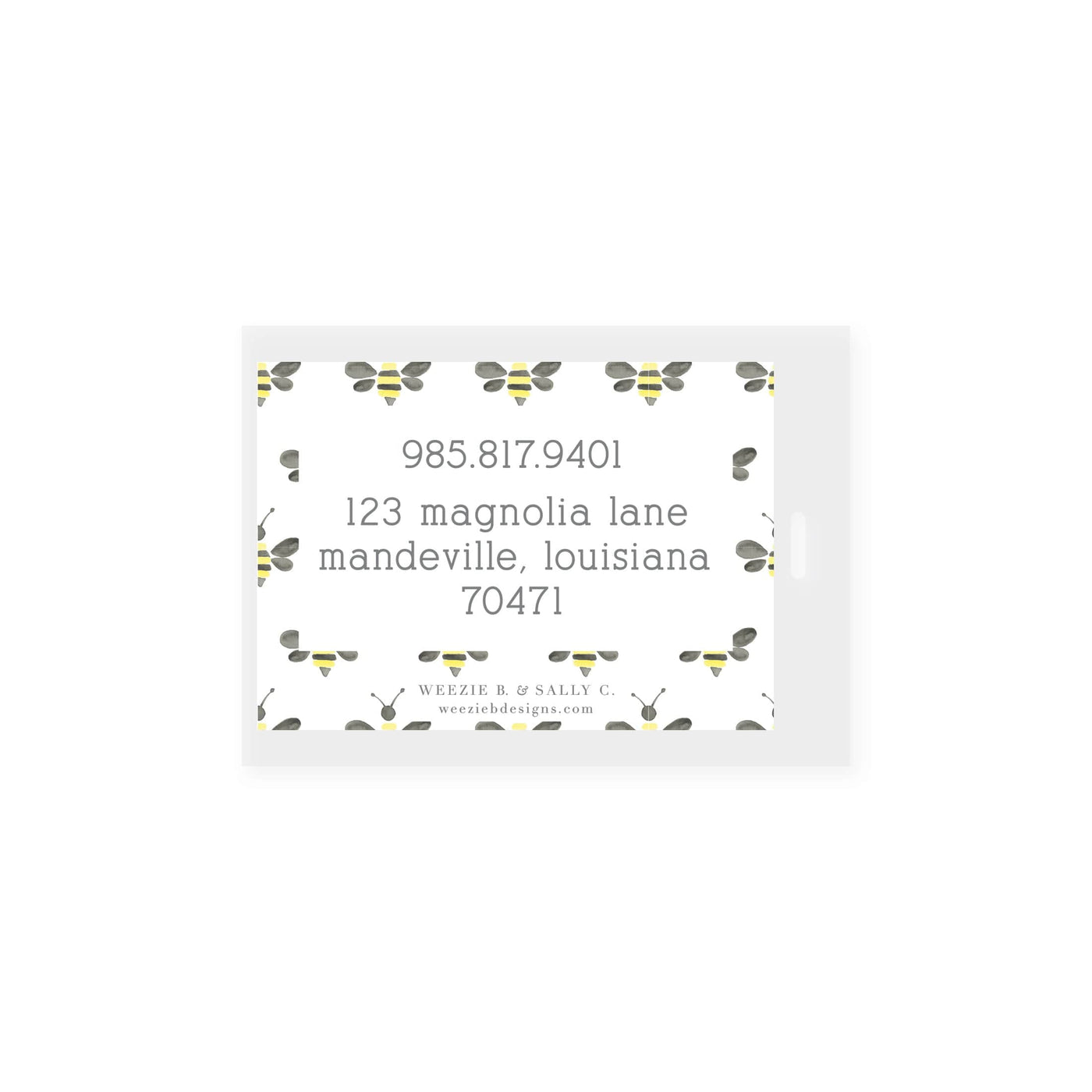 Watercolor Bumble Bee Bag Tag