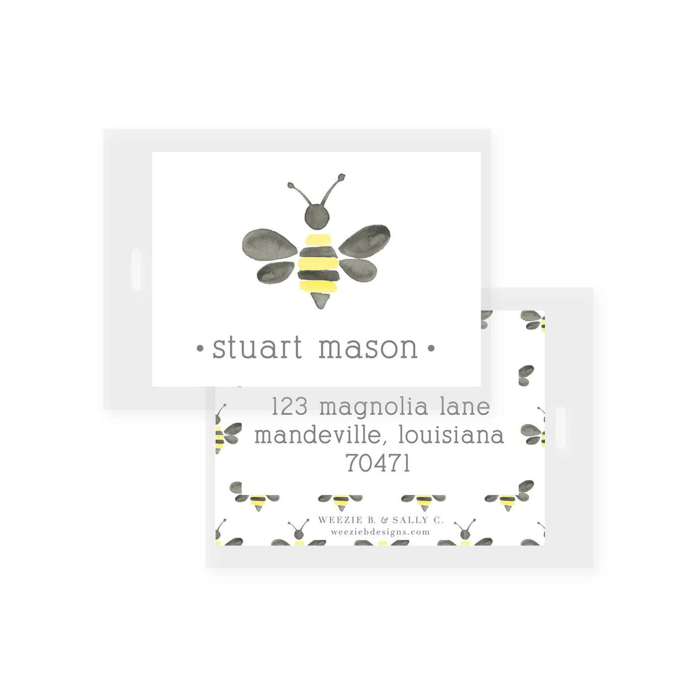 Watercolor Bumble Bee Bag Tag